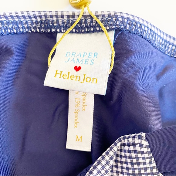 Draper James x Helen Jon Blue White Gingham Two Piece Bikini S Top M Bottom NWT - Picture 13 of 16